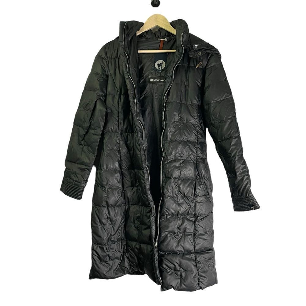 Bergdorf Goodman Ciesse Black Goose Down Long Winter Hooded Quilted Puffer Coat